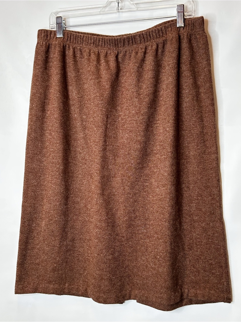 Coldwater Creek Brown Midi Knit A-Line Skirt